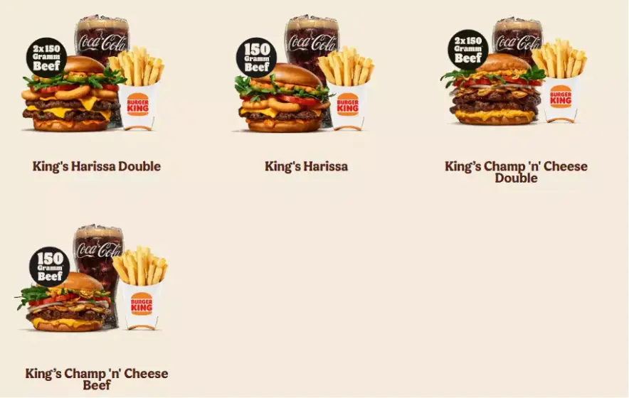 Burger King King’s Selection Menü Mit Preise