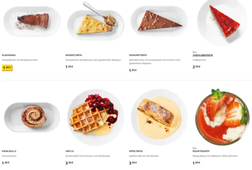 Ikea Desserts Und Gebäck Speisekarte